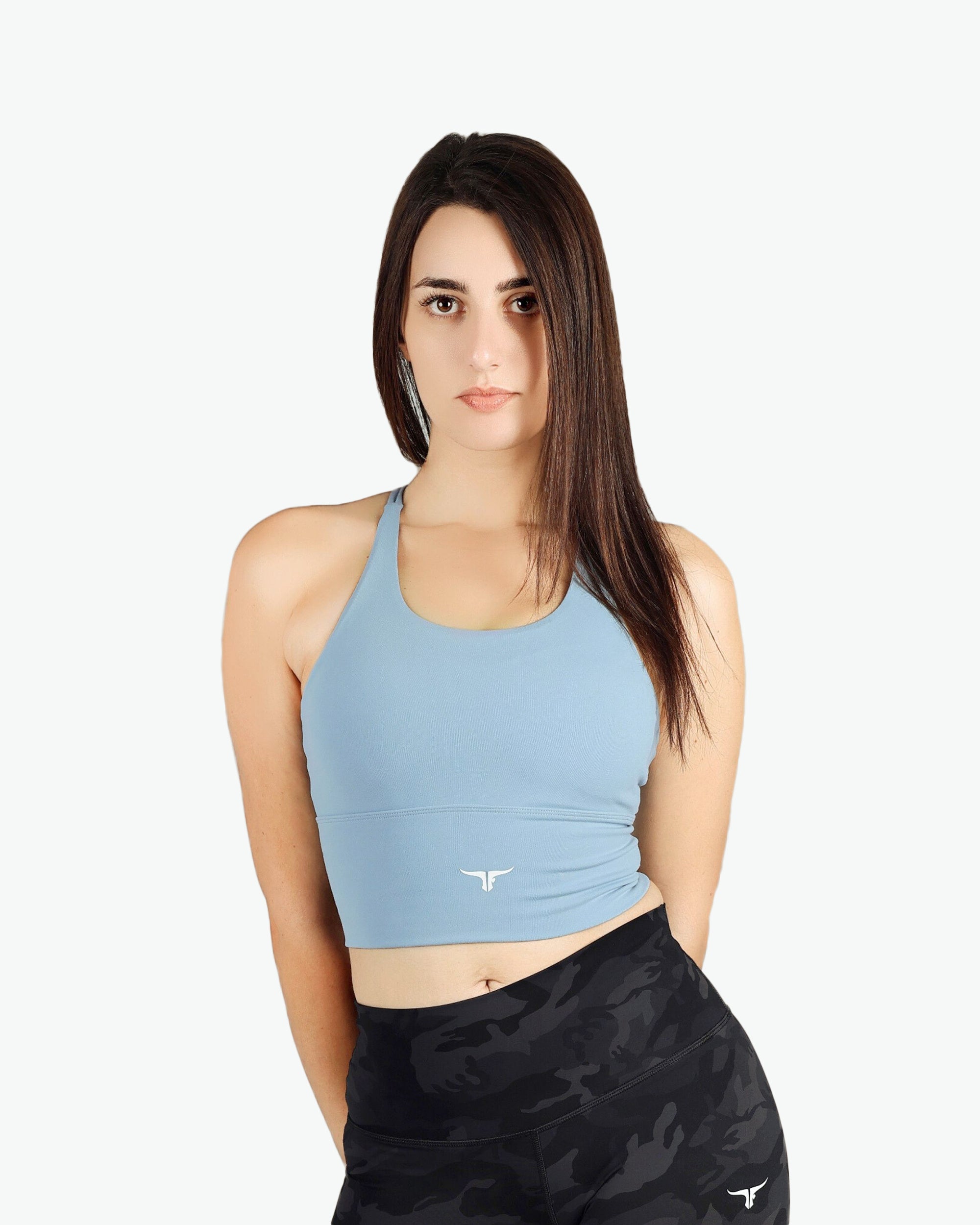 AeroFit High-intensity Long Line Sports Bra & High Waisted Skinny Camo Shorts Combo - THUGFIT