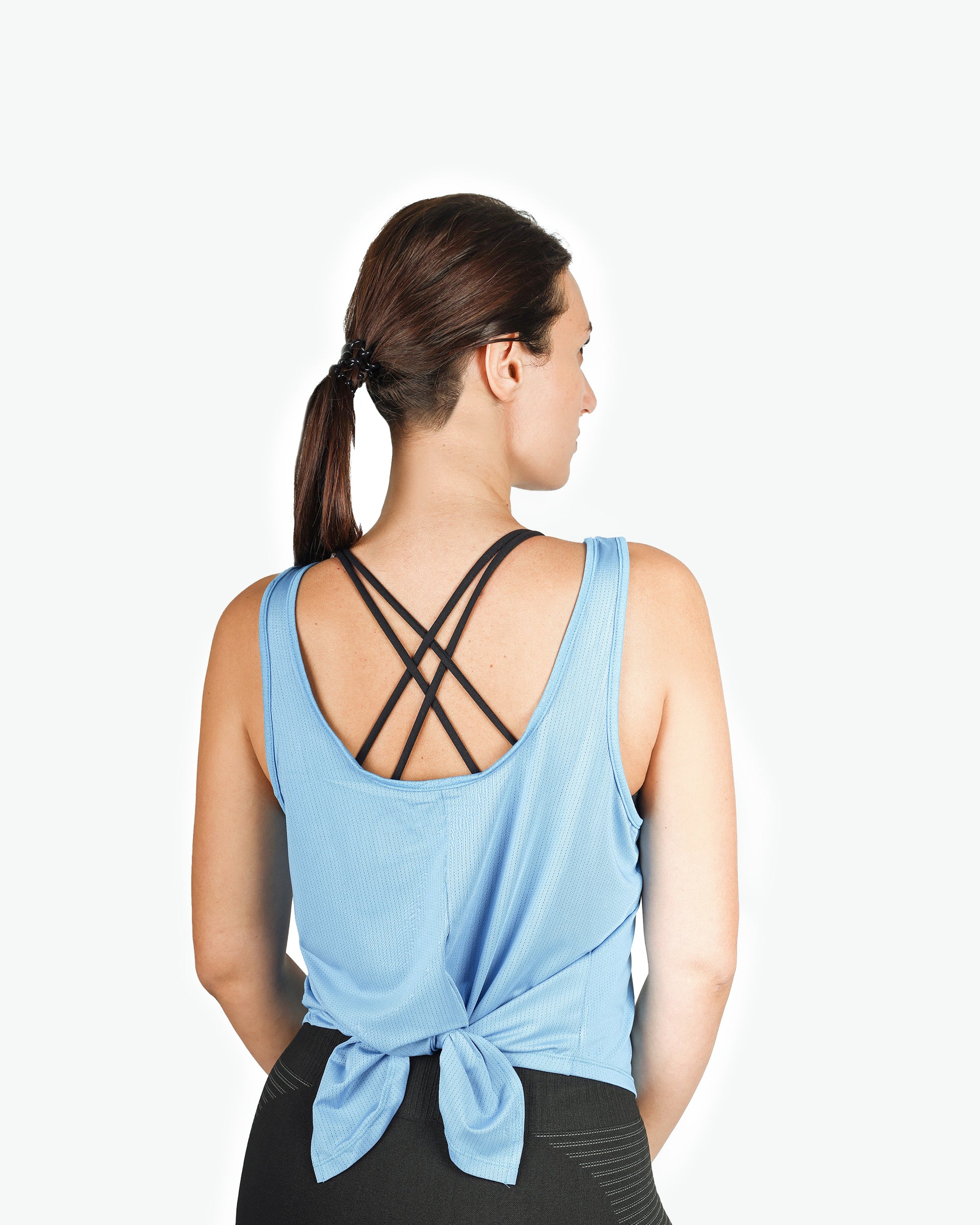 BreezyBack Tie back Tank Top & SpinFit High Waist Hollow Leggings Combo - THUGFIT