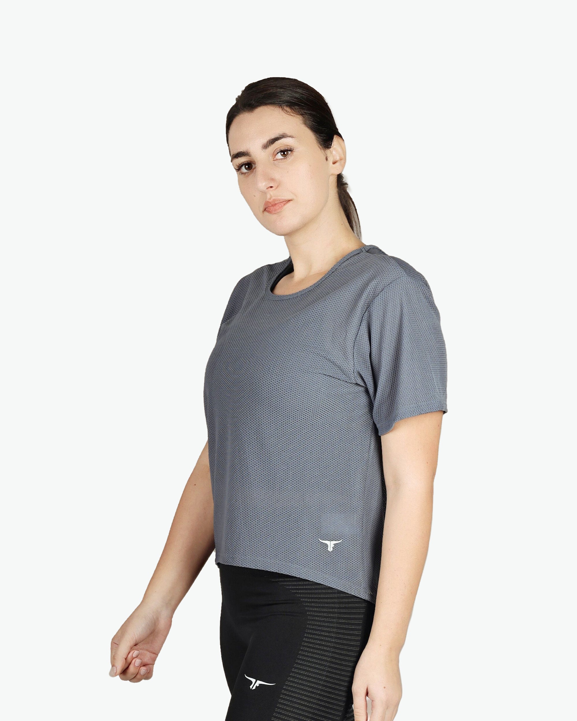 Loose Short Sleeve Mesh Crop Top - THUGFIT