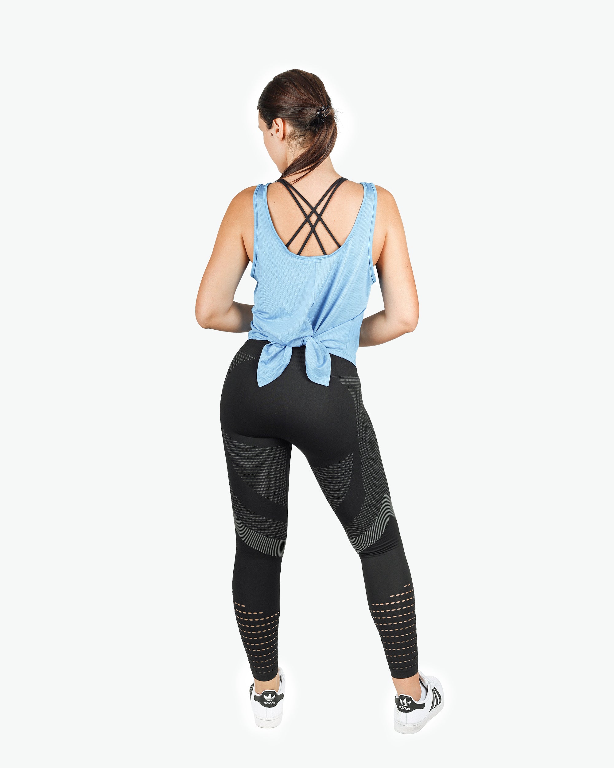 BreezyBack Tie back Tank Top & SpinFit High Waist Hollow Leggings Combo - THUGFIT